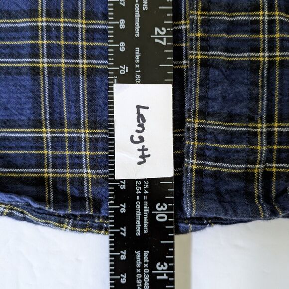 Chaps Men's Cotton Oxford Shirt Size L Blue Plaid Button Down Long Sleeve - Picture 10 of 11